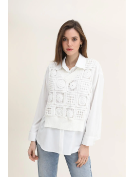 PULL CHEMISE MILLY BLANC
